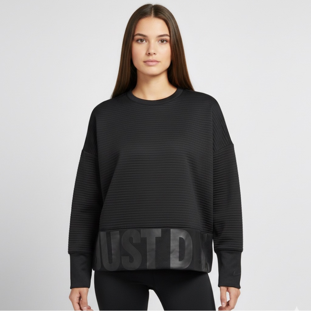 Nike Dri-Fit Training Black Crew Top Sweatshirt CD8991-010 Women Size S